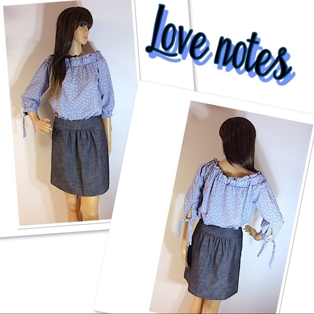 ADORABLE CHAMBRAY SKIRT BY LOVE NOTES